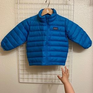 Patagonia “baby down sweater” blue puffer jacket